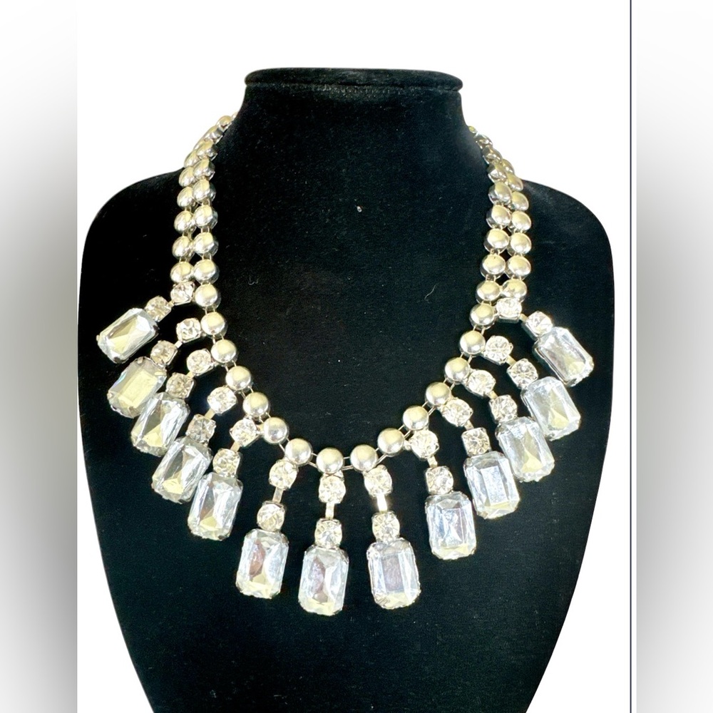 Vintage Egyptian drippy square cut Bybe necklace ETC!